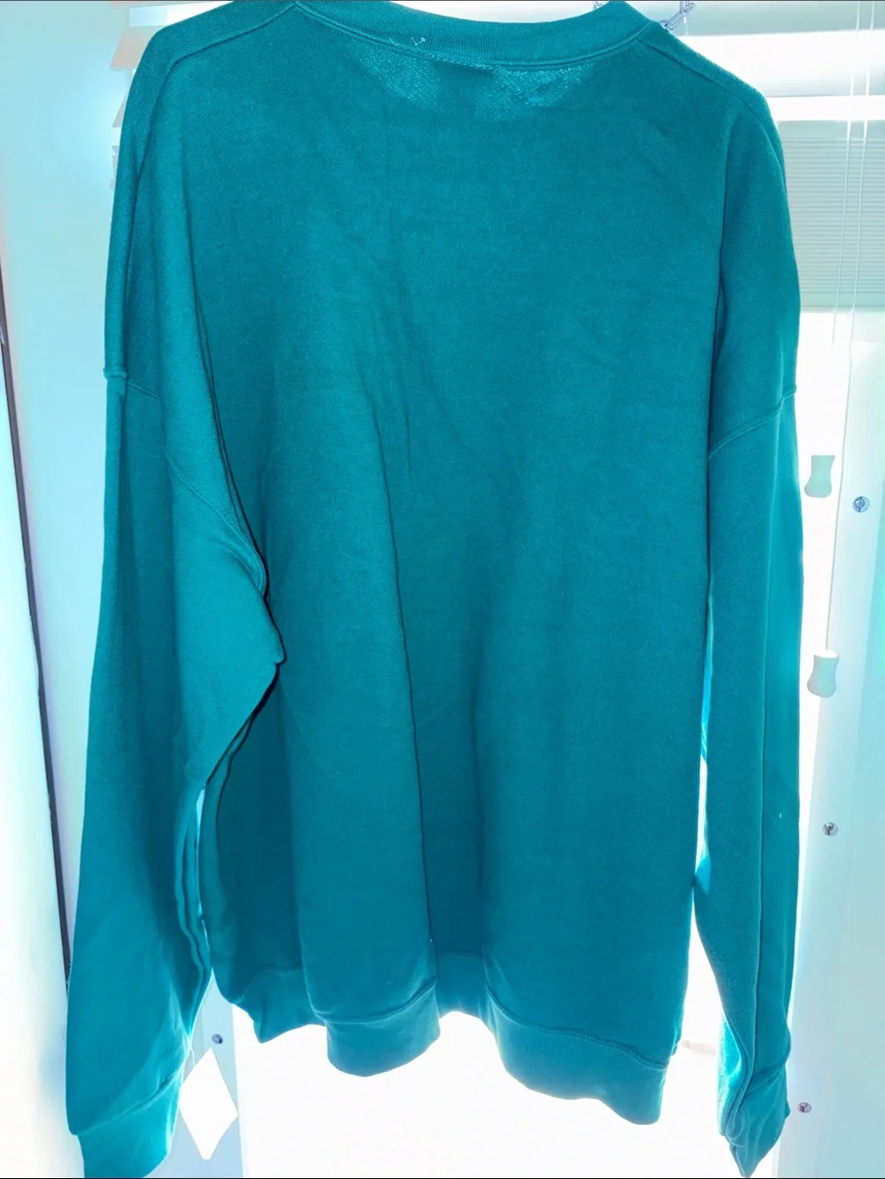 Logo Athletic Teal Crewneck Sweatshirt with Orange Dolphins Graphic